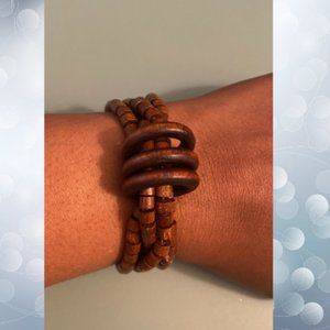 Handmade wooden bead bracelet